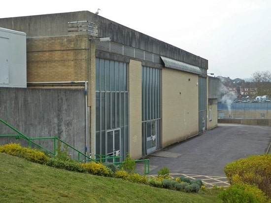 This building at the Royal Devon and Exeter has asbestos warning signs on the doors