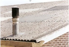 A roof containing asbestos