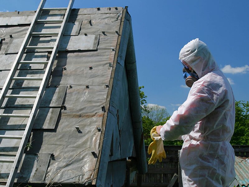 Asbestos surveys are needed in areas such as on a roof